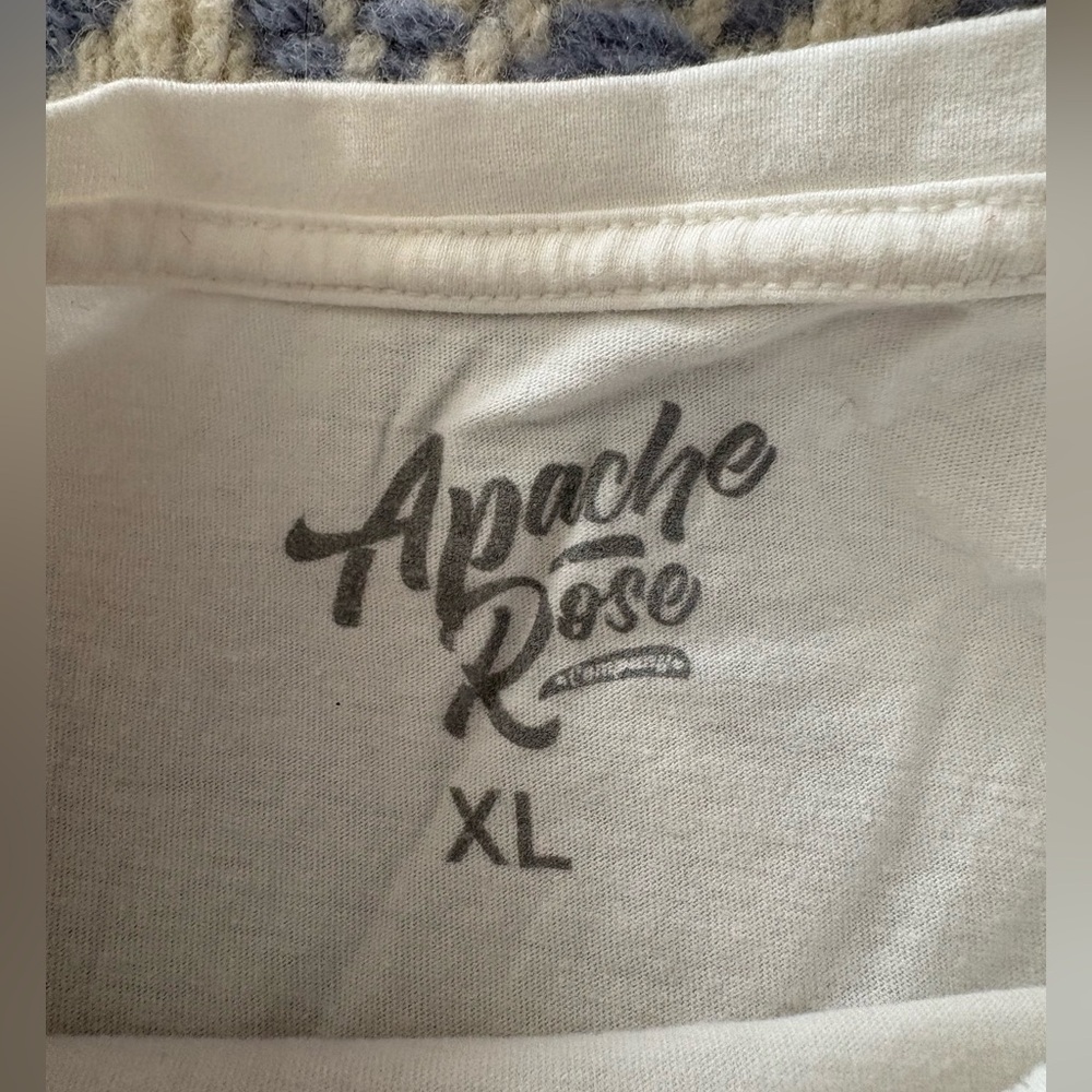 White Graphic Tee Apache Rose Eagle Native Americ… - image 4